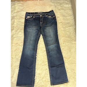 ViVi Diva Womens Size 16 Bootcut Jeans Embellished Rhinestone Flap Pocket Y2K
